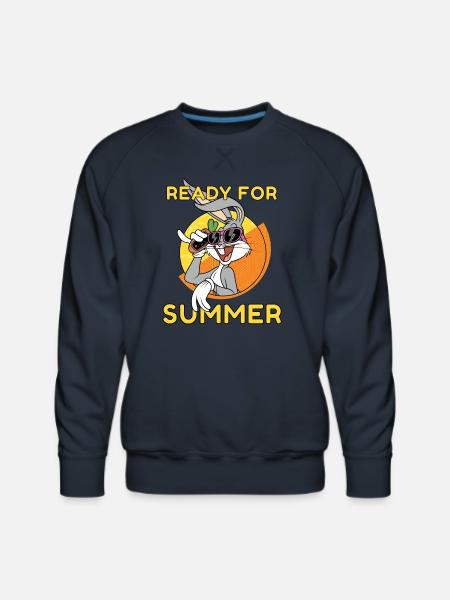 Looney Tunes Bugs Bunny Ready For Summer - Men's Premium Sweatshirt - navy