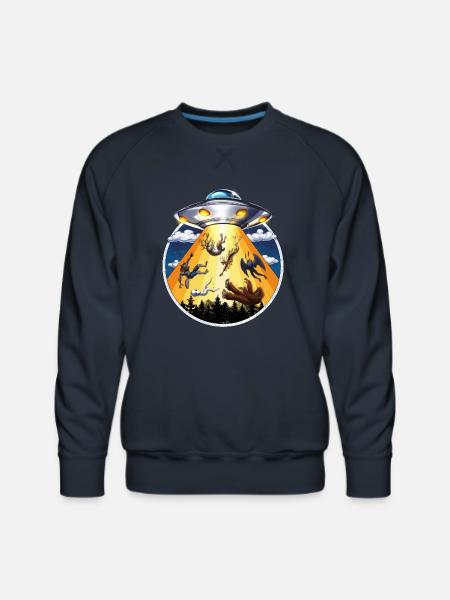 Cryptids Alien Abduction - Men's Premium Sweatshirt - navy