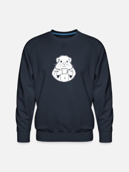 Guinea Pig Cavy Coffee - Men's Premium Sweatshirt - navy
