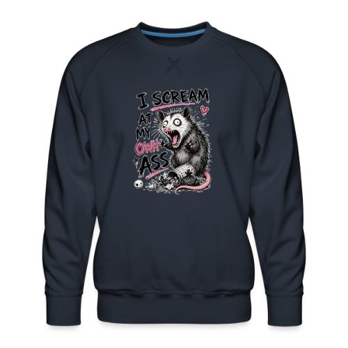 Funny Opossum Screaming Graphic Tee - Men's Premium Sweatshirt