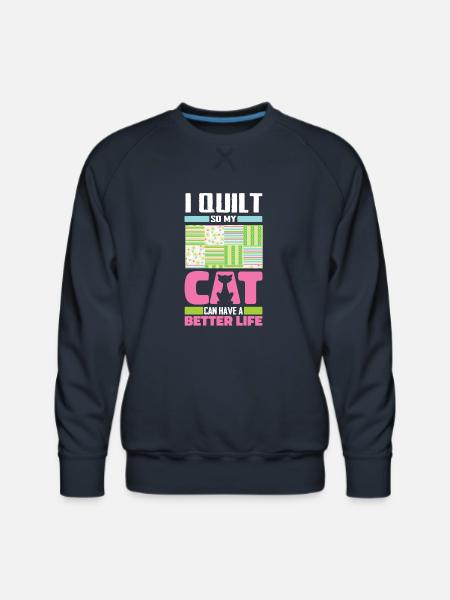 Quilting Cat - Men's Premium Sweatshirt - navy