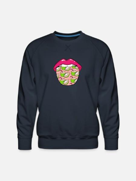 Coconut Tongue - Men's Premium Sweatshirt - navy