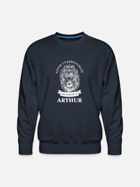 Arthur Gift Name Lion - Men's Premium Sweatshirt - navy