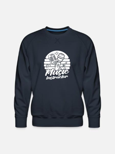 Music Teacher Microphone - Men's Premium Sweatshirt - navy