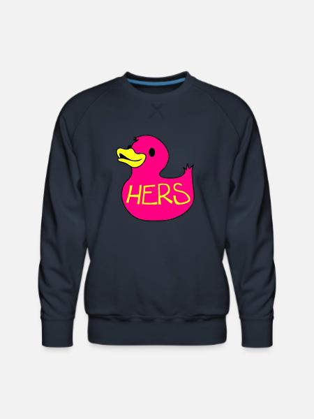 rubber duckie hers - Men's Premium Sweatshirt - navy
