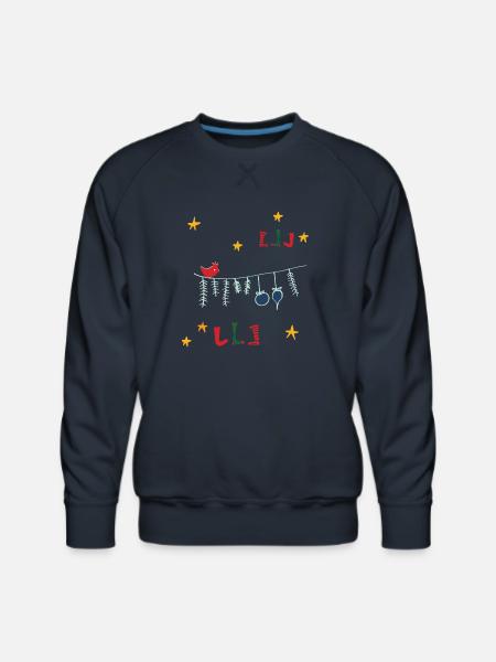 Christmas Bird And Socks - Men's Premium Sweatshirt - navy