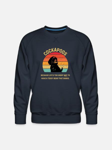 Cockapoo Retro Sunset - Men's Premium Sweatshirt - navy