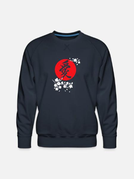 Cherry Blossom Flower - Men's Premium Sweatshirt - navy