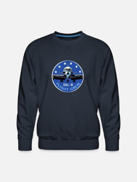 DC-8 Flight Crew Patch - Men's Premium Sweatshirt - navy