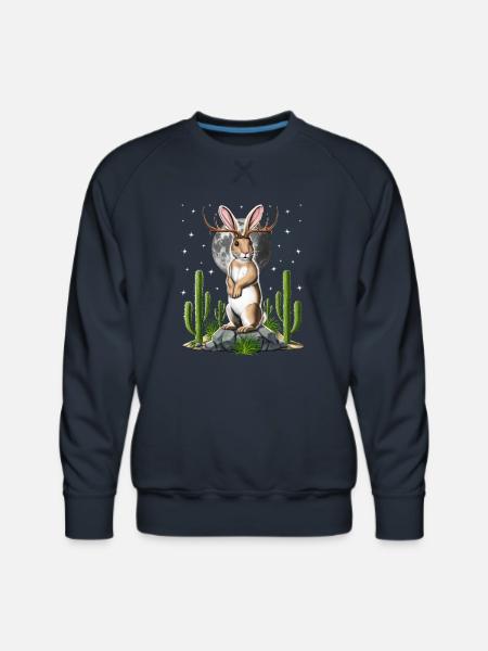 Jackalope Cryptid Rabbit - Men's Premium Sweatshirt - navy