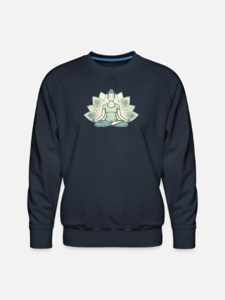 Lotus Calm Meditation Silhouette - Men's Premium Sweatshirt - navy