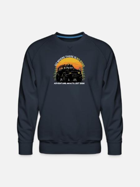 GO_WHERE_THERE_IS NO ROAD - Men's Premium Sweatshirt - navy