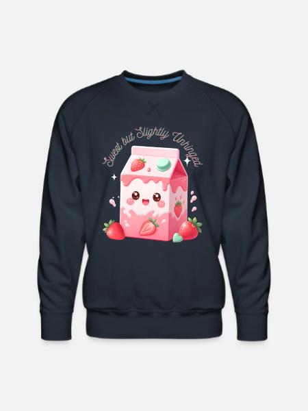 Sweet but Slightly Unhinged Milkbox - Men's Premium Sweatshirt - navy