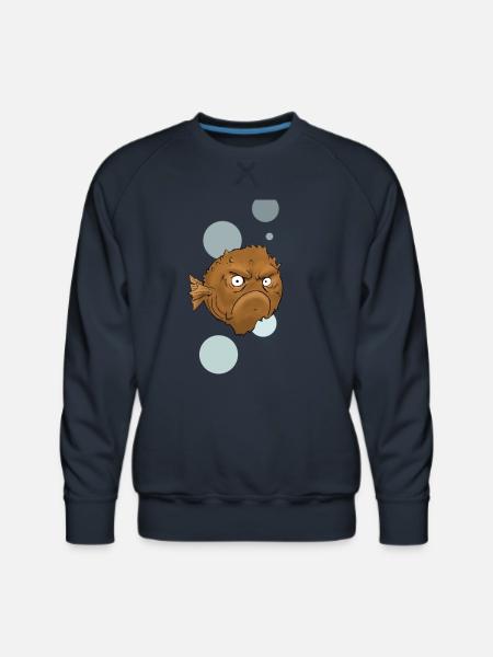 Grouchy Fish - Men's Premium Sweatshirt - navy