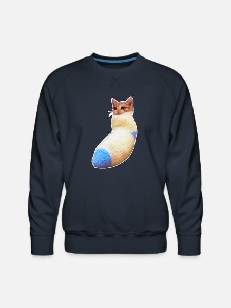 sadcat sock meme funny - Men's Premium Sweatshirt - navy
