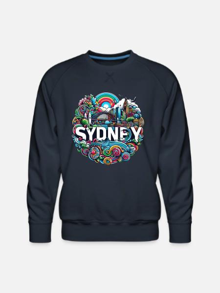 Sydney Illustration - Men's Premium Sweatshirt - navy