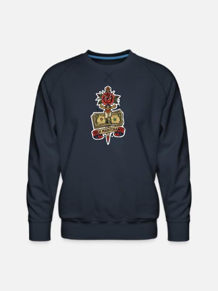 High Maintenance Rose Dollar Tattoo - Men's Premium Sweatshirt - navy