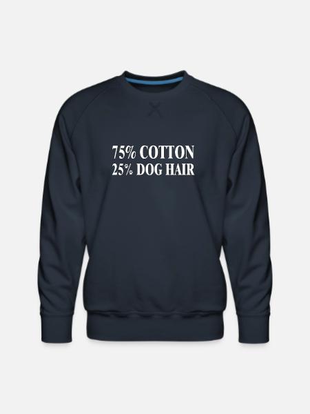 Dog Hair Cotton Blend Tee - Men's Premium Sweatshirt - navy