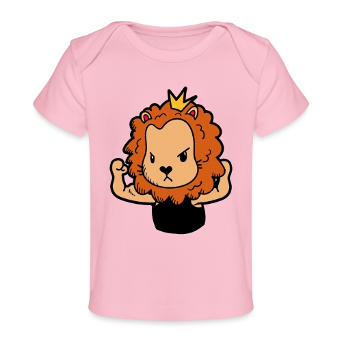 Cute Strong Lion Flexing Muscles - Baby Organic T-Shirt
