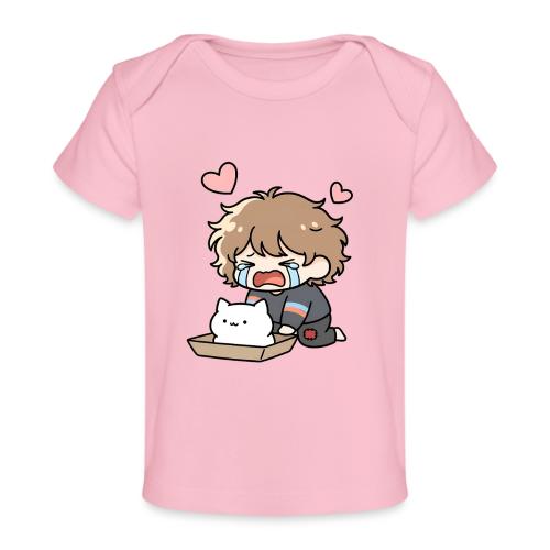 Crying Chibi Boy with Stray Cat - Baby Organic T-Shirt