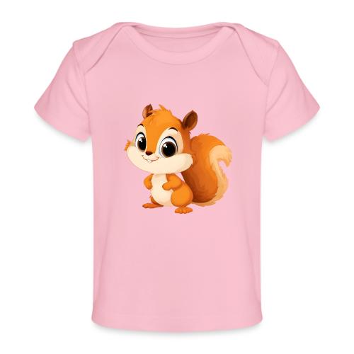 Playful Cartoon Squirrel with Big Innocent Eyes - Baby Organic T-Shirt