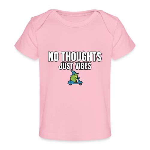 No Thoughts Just Vibes Funny Frog Shirt - Baby Organic T-Shirt