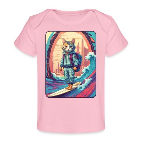 City Surf Messenger Cat - Baby Organic T-Shirt