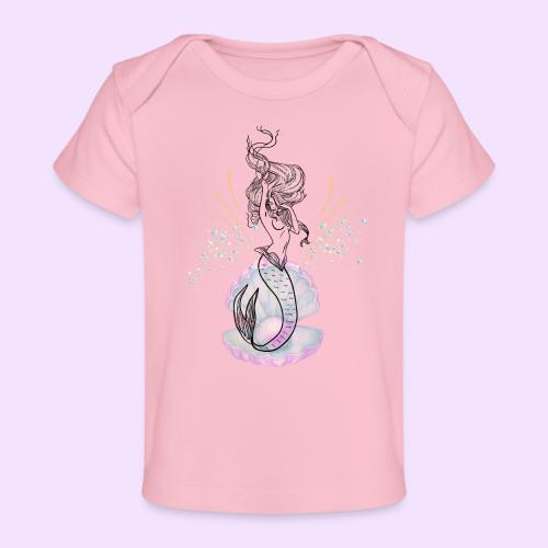 Mermaid Ocean Goddess In Shell - Fairytale Design - Baby Organic T-Shirt