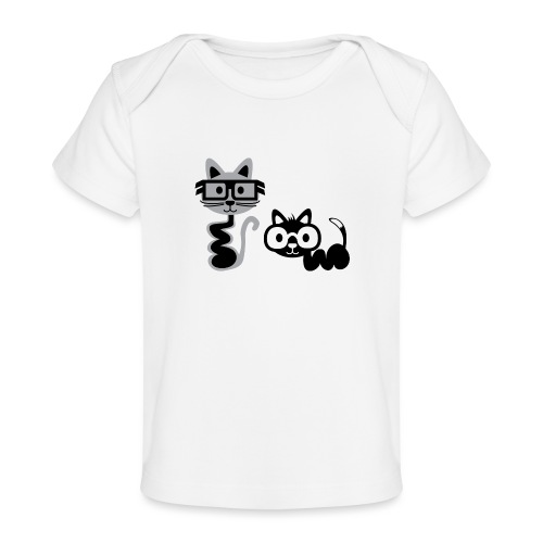 Big Eyed, Cute Alien Cats - Baby Organic T-Shirt
