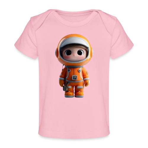 Cute Cartoon Astronaut in Orange Suit - Baby Organic T-Shirt