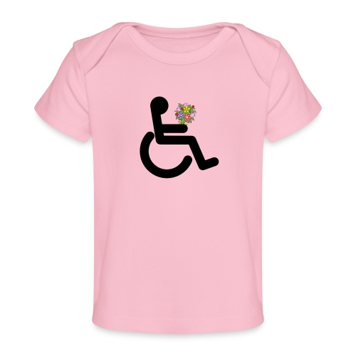 Wheelchair user with flowers, wheelchair love - Baby Organic T-Shirt