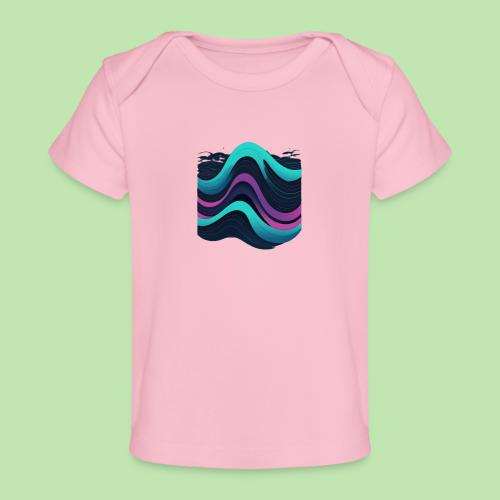 Abstract Wavy Ocean Pattern - Baby Organic T-Shirt