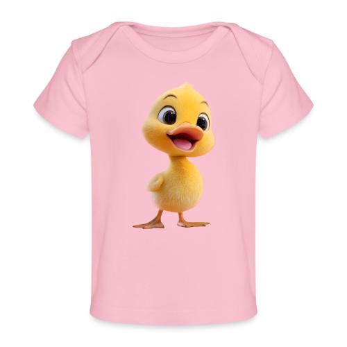 Bright Yellow Baby Duck Smiling - Baby Organic T-Shirt