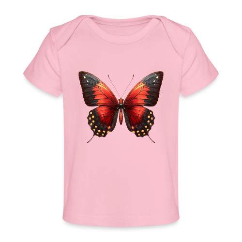 Bright Red, Black, and Yellow Butterfly - Baby Organic T-Shirt