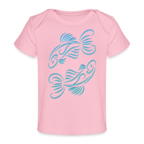 Pisces Zodiac Fish Water Sign Blue Green - Baby Organic T-Shirt