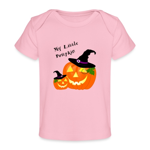 My Little Pumpkin in a Witches Hat - Baby Organic T-Shirt