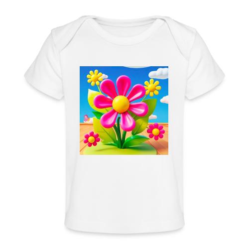 Pink Floral Peace | Sky & Nature Design - Baby Organic T-Shirt