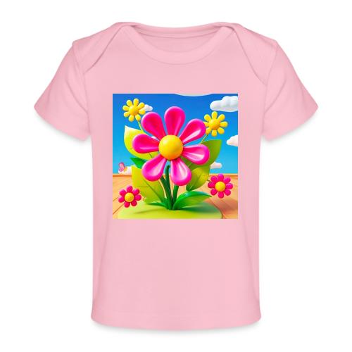 Pink Floral Peace | Sky & Nature Design - Baby Organic T-Shirt
