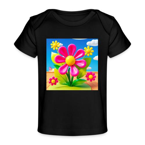 Pink Floral Peace | Sky & Nature Design - Baby Organic T-Shirt