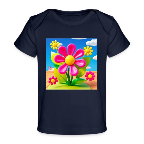 Pink Floral Peace | Sky & Nature Design - Baby Organic T-Shirt