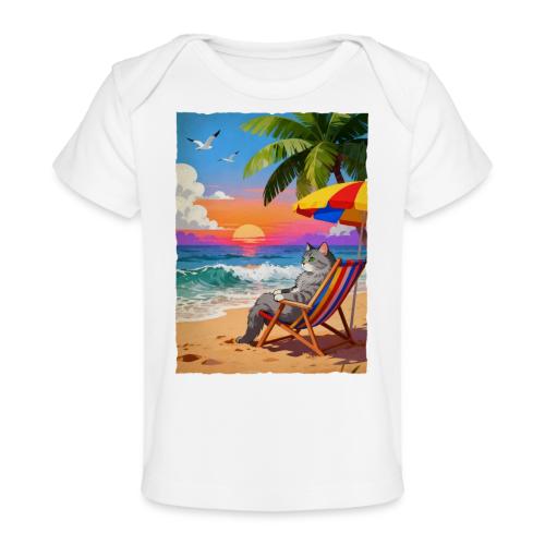 Rainbow Beach cat - Baby Organic T-Shirt