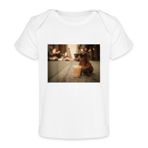 Funny Dachshund Iced Coffee Lover Tee - Baby Organic T-Shirt