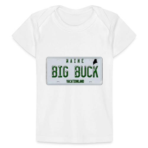 Maine LICENSE PLATE Big Buck Camo - Baby Organic T-Shirt