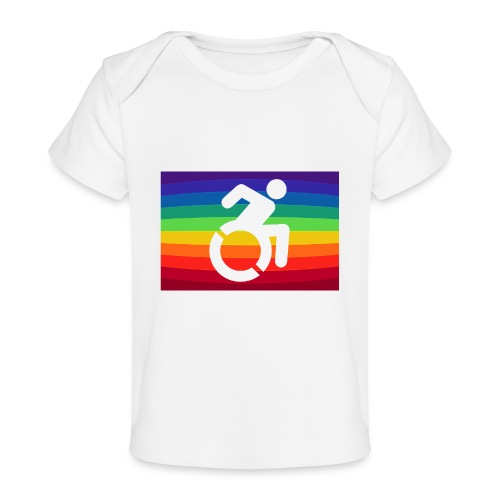 Rainbow wheelchair, LGBTQ flag 001 - Baby Organic T-Shirt