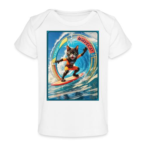 Wavecat Surfing A Wave Portal - Baby Organic T-Shirt