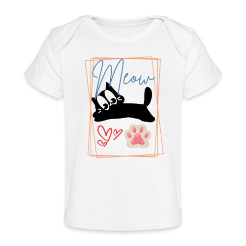 Meow Cat Paw Cute Kitty Lover Design - Baby Organic T-Shirt