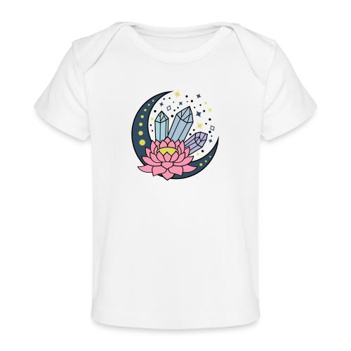 Half A Moon, Healing Crystals Lotus Flower - Baby Organic T-Shirt