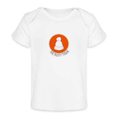 The Rusty Toque Dark Orange Logo with Black Text - Baby Organic T-Shirt
