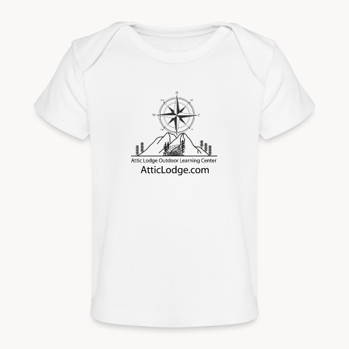 Attic Lodge - White Front Logo - Baby Organic T-Shirt