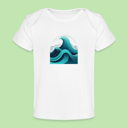 Dynamic Ocean Wave Illustration - Baby Organic T-Shirt